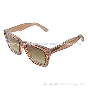 High quality fashion new style sun glasses with red purple pattern, customized logos accepted